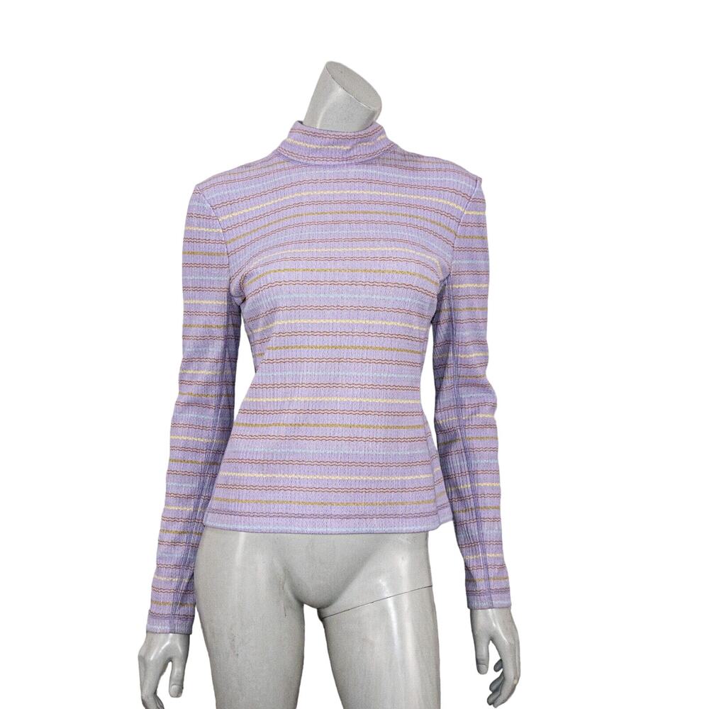 STINE GOYA Women's Ari Blouse Long Sleeve in Purple Ballet Stripe - Picture 2 of 9